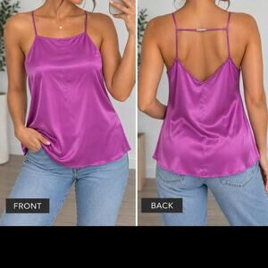 Calvin klein purple satin slip top